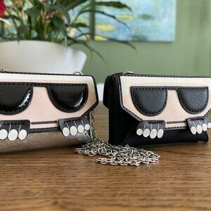 NEW! Karl Lagerfeld Maybelle Envelope card case crossbody -Black